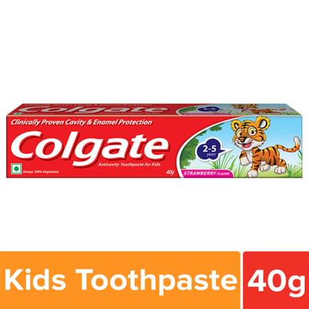 Colgate Anticavity Toothpaste For Kids (2-5 Years), Strawberry Flavour – 40g With Free Pepapeg Stickers