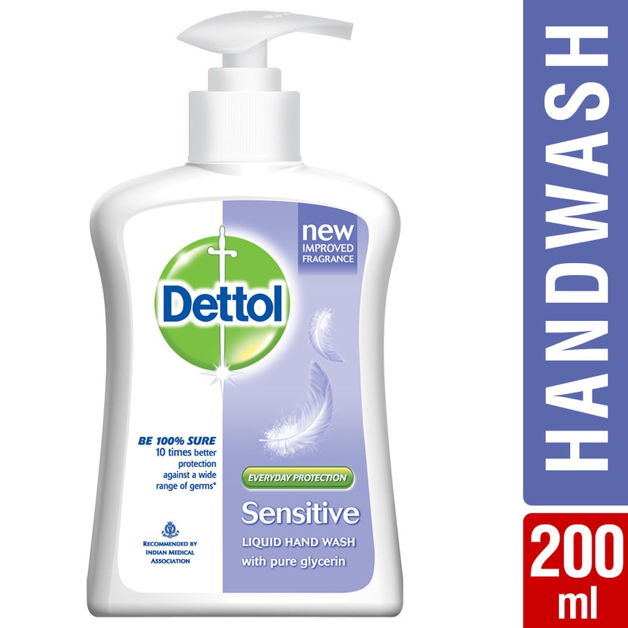 Dettol Ph-balanced Liquid Handwash Pump, Sensitive- 200 Ml