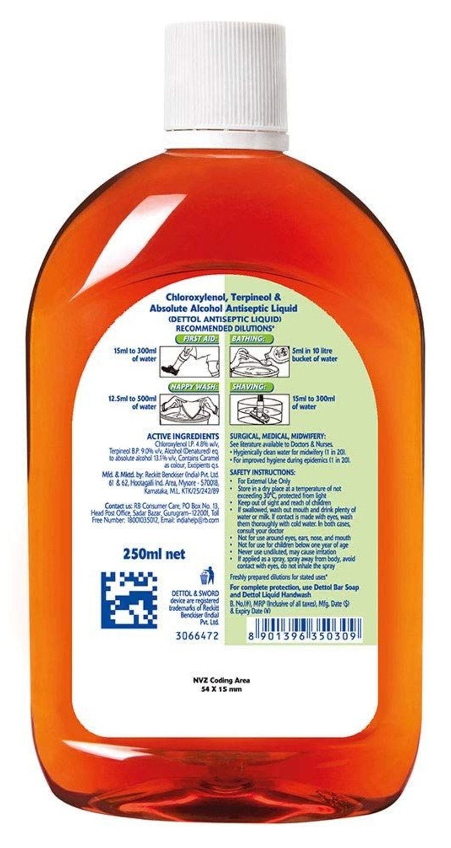 Buy Dettol Antiseptic Liquid Bottle Of 250 Ml Online at