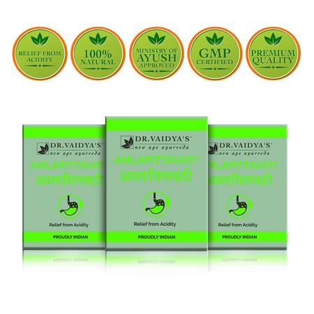 Dr. Vaidya's Amlapittavati Pills Pack Of 3 (72 Pills) (medicines For Acidity )