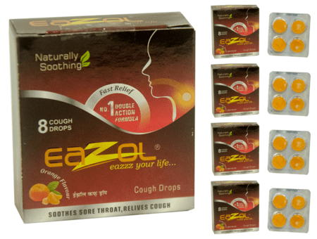 Eazol Lozenges Orange Flavour Super Saver Pack Of 5 X 8pcs