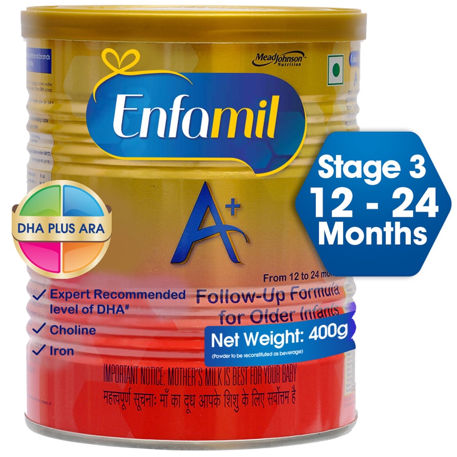 Enfamil A+ Stage 3: Infant Follow-up Formula (12 To 24 Months) - 400gm Tin