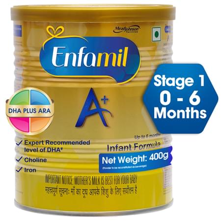 Enfamil A+ Stage 1: Infant Formula (0 To 6 Months) - 400gm Tin