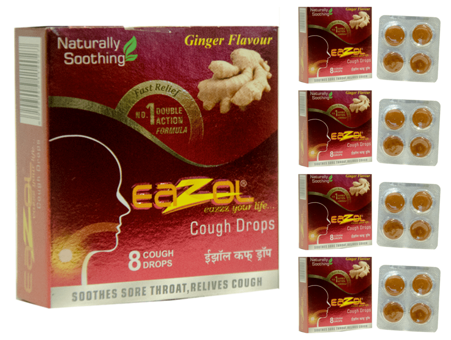 Eazol Lozenges Ginger Flavour Super Saver Pack Of 5 X 8pcs