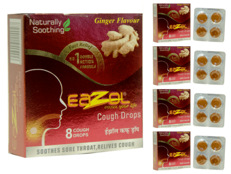 Eazol Lozenges Ginger Flavour Super Saver Pack Of 5 X 8pcs