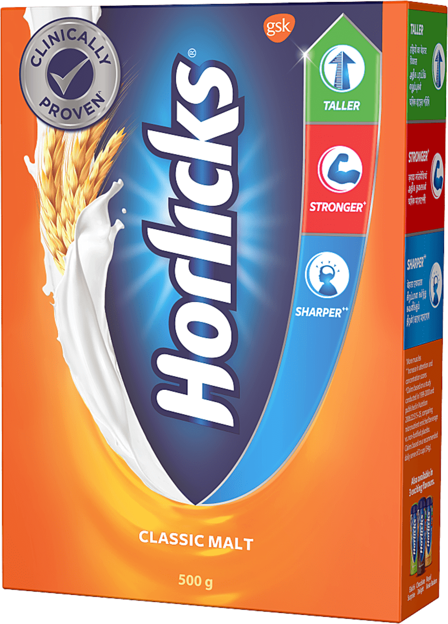Horlicks - Health & Nutrition Drink (classic Malt) 500gm Refill Pack