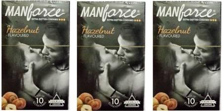 Manforce Hazelnut Flavoured Condoms - Super Saver (3 X 10s)