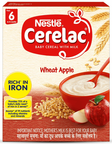 Nestle Cerealac Stage 1 (6 - 24 Months) Wheat Apple Refill 300 Gm