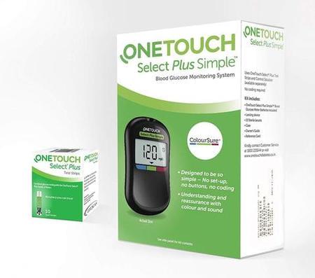 One Touch Select Plus Simple Blood Glucose Monitor (10strips Free)