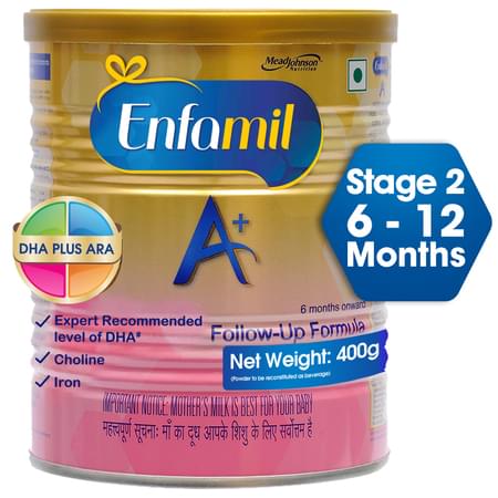 Enfamil A+ Stage 2: Infant Follow-up Formula (6 To 12 Months) - 400gm Tin