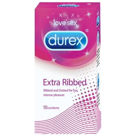 Durex Condoms, Extra Ribbed- 10 Pieces