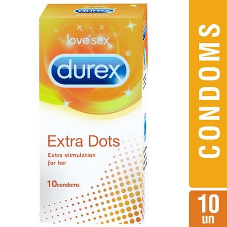 Durex Condoms, Extra Dots- 10 Pieces