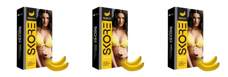 Skore Banana Flavoured Dotted Condoms - Value Saver Pack Of 3 X 10s