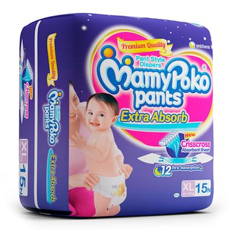 Mamypoko Pants Extra Absorb Diaper Extra Large Size Pack Of 15