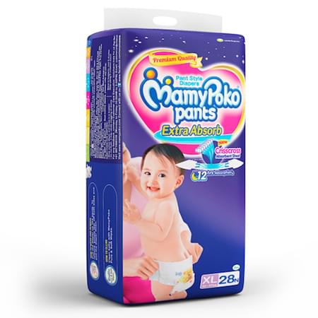 Mamypoko Pants Extra Absorb Diaper Extra Large Size Pack Of 28